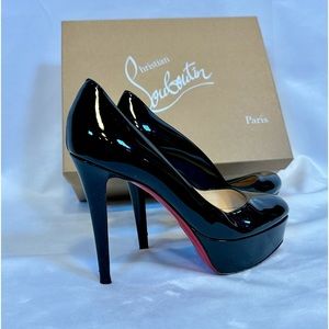 Christian Louboutin Women’s Shoe Bianca Black Patent Leather Heels